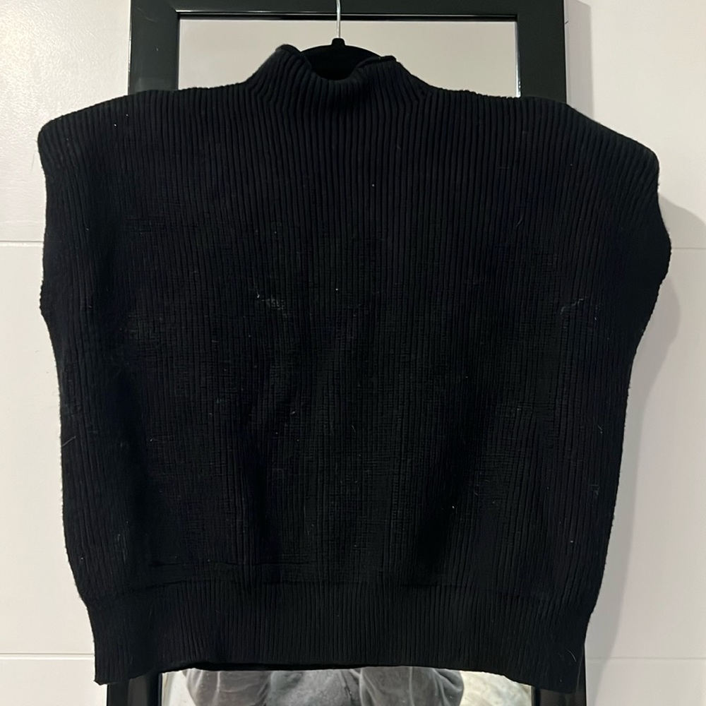 Ameliever Women's High Neck Knit Sweater Vest Sleeveless Ribbed sweater